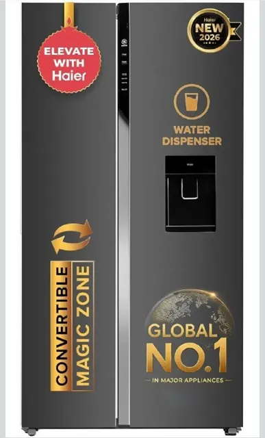 [ Triple Loot Offer ] Haier 596L AI enabled 2-Door Side by Side, In-built Water Dispenser @47,239