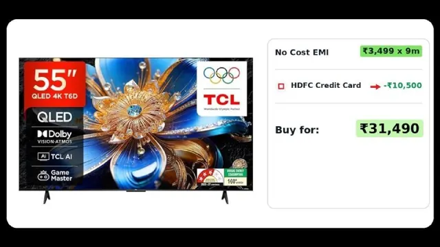 ▶️Loot Deal : TCL (55 inches) 4K Ultra HD Smart QLED Google TV @31,490