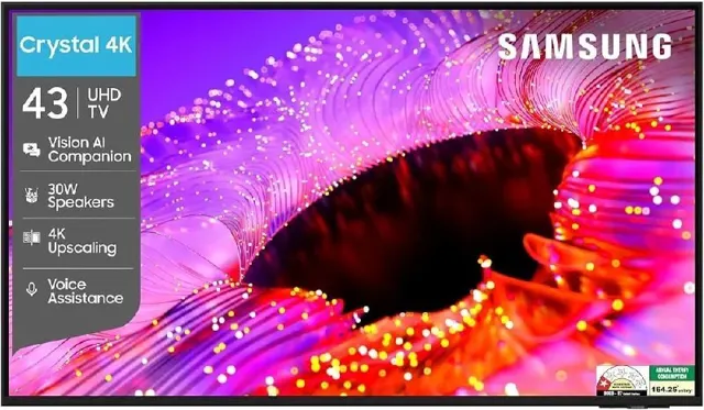 Samsung (43 Inch) Crystal UHD 4K Vision AI 2026 Smart TV @22656.