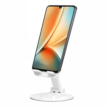 iVOOMi Universal Mobile Stand for Desk, Adjustable Phone Stand with 360° Rotation, Foldable Metal Mo