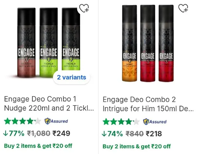 Flipkart | Upto 77% Off On Engage Deodorants.