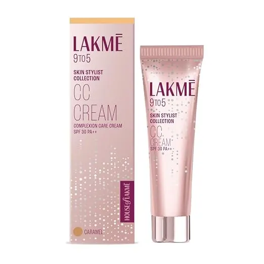 Lakme 9 to 5 CC Cream Caramel with 3% Niacinamide Complex SPF30 PA++ | 90% Lightweight Moisturizing