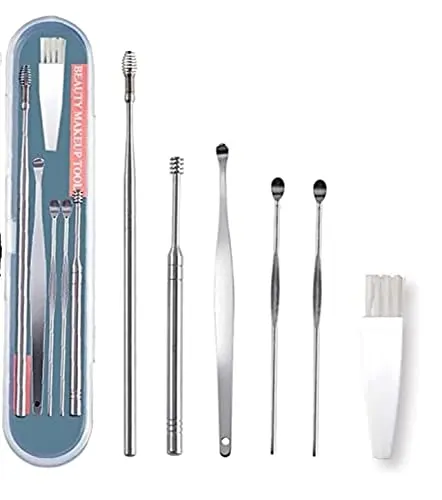 Ear Wax Cleaner Resuable Ear Cleaner Earpick Tool Set with S...