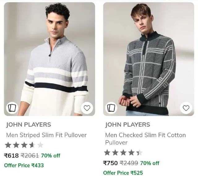 AJIO : Up to 70% Off on Jack & Jones Men's Clothing
