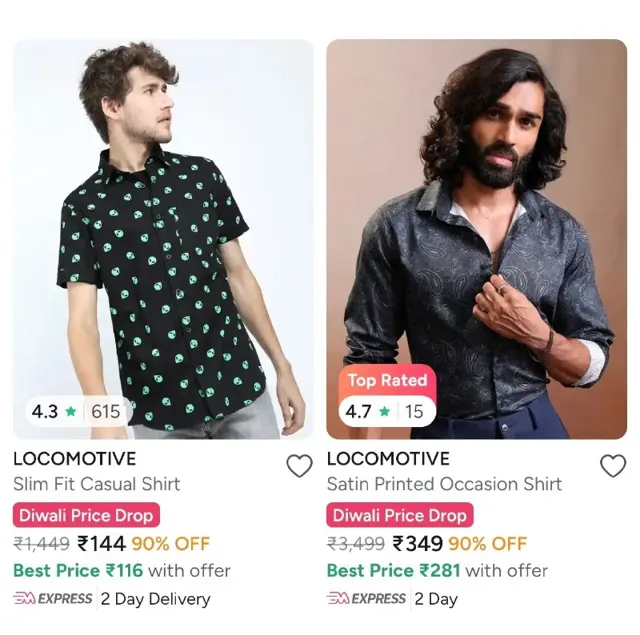 Upto 90% Off On Locomotive Shirts.