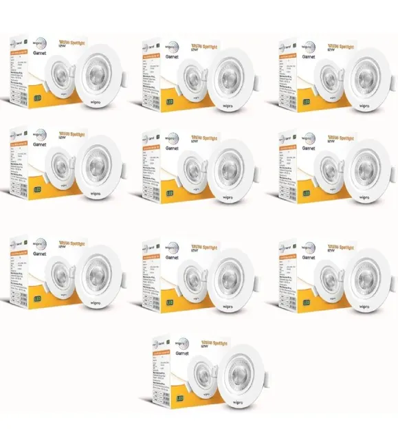 wipro Garnet 12W LED Wave Spotlight (Pack of 10) @3519