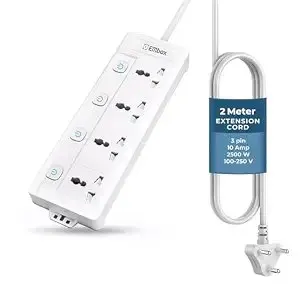 EMBOX Extension Board with Switches 2500 W, 4 Universal Sockets, Individual Switch, Safety Shutter S