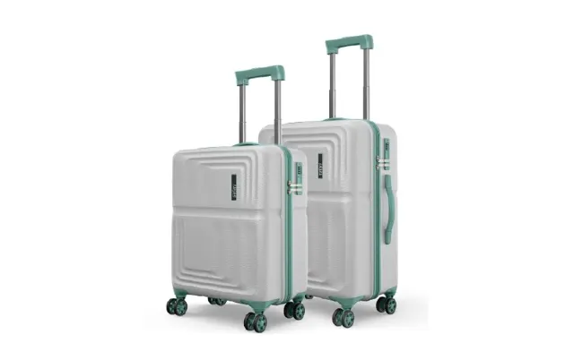 Safari Roma Hard Luggage Trolley Bag with 8 Wheels Set of Cabin and Medium Size Suitcases - Fog Grey