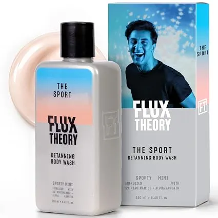 Flux Theory Detanning Body Wash for Women & Men, 5% Niacinamide & Alpha Arbutin 250 ml The Sport | S